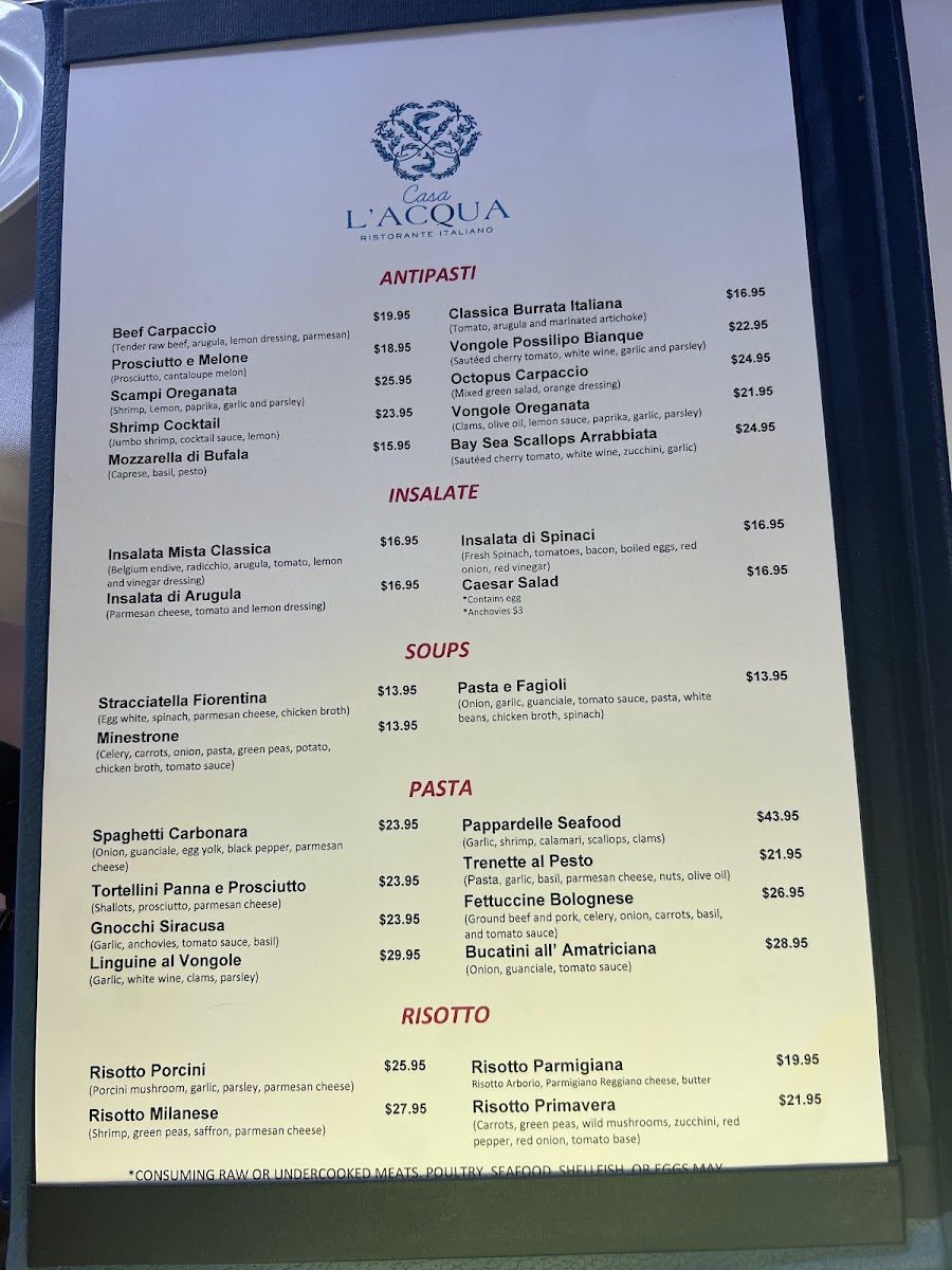 Menu Casa L'acqua Ristorante Italiano-3