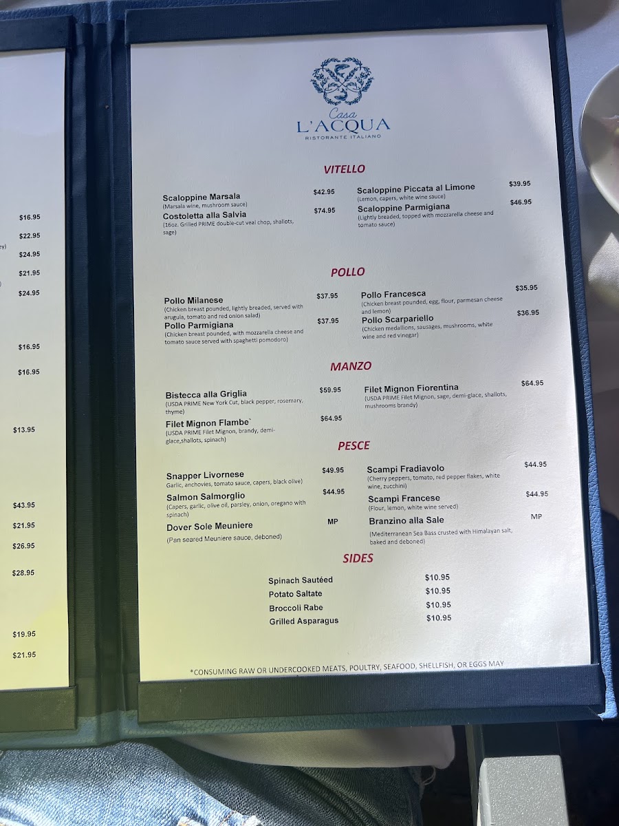 Menu Casa L'acqua Ristorante Italiano-6