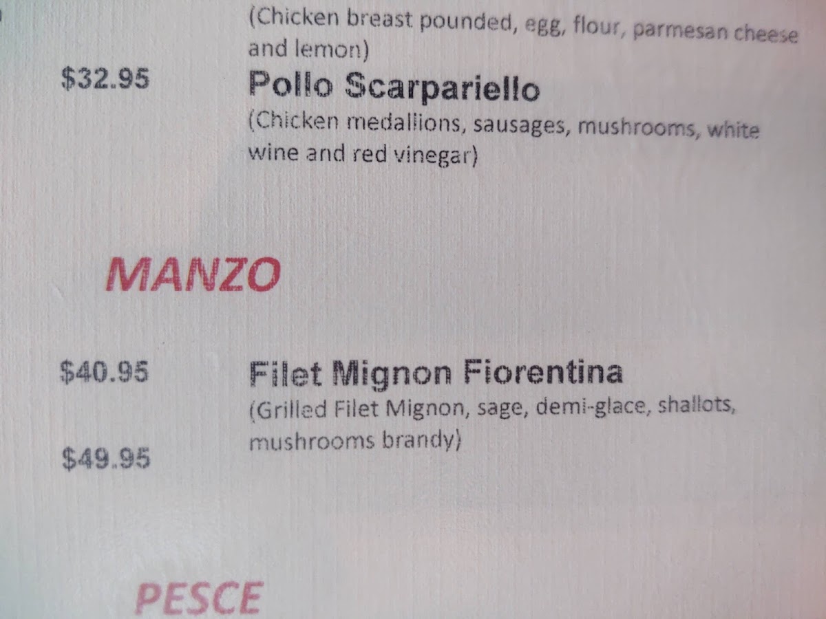 Menu Casa L'acqua Ristorante Italiano-9